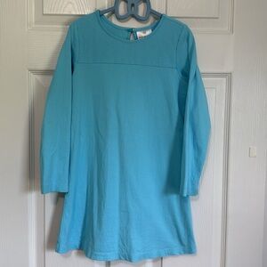Hanna Andersson Long Sleeve Blue Key-hole Dress